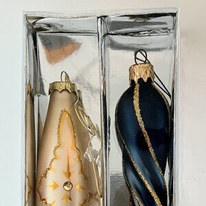 Vintage Glass Ornaments, Pack of 2